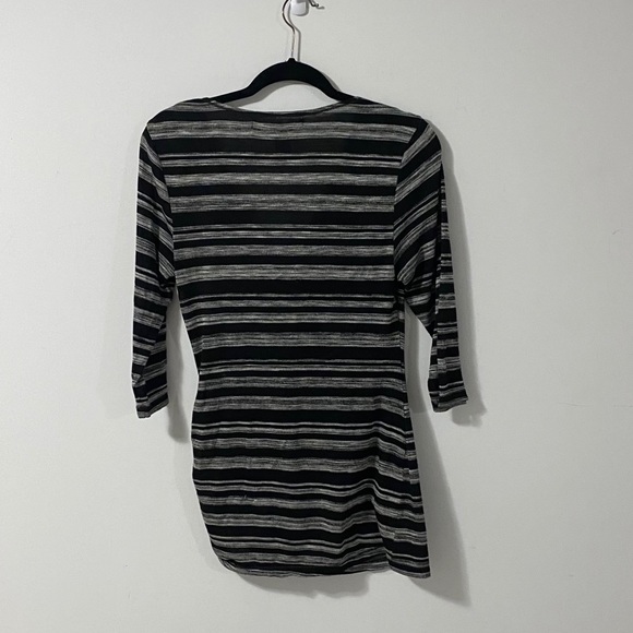 Max Studio Black & White Striped Long Shirt - Picture 7 of 7